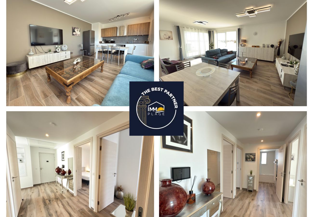 Appartement à Sérignan -  Appartement d’exception avec terrasse panoramique, jacuzzi & piscine – The Best Partner Immoplage by Valras'Loc